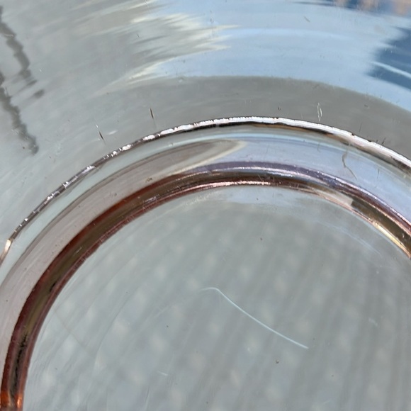 Vintage Pale Pink Depression Glass Era Plate, 9” x 7.25", has handles. - Picture 12 of 12